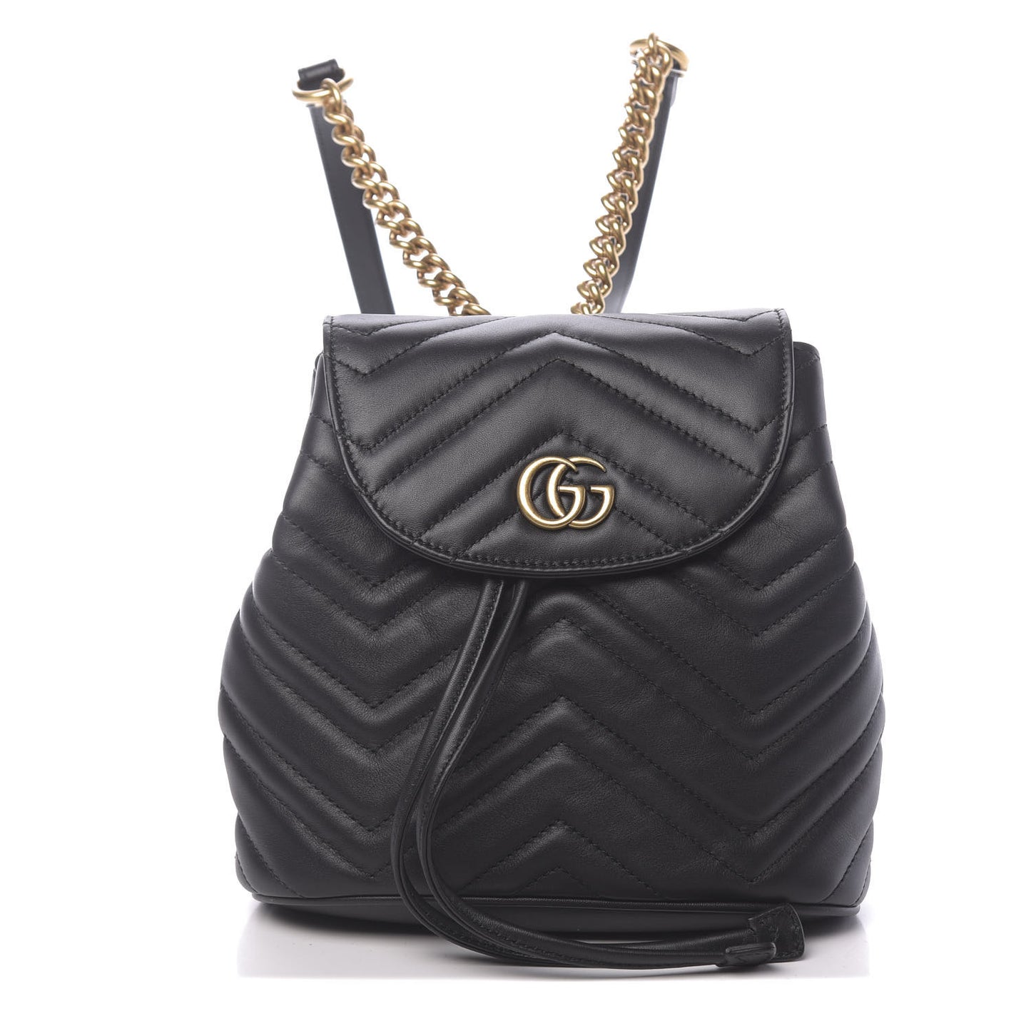 Calfskin Matelasse GG Marmont Flap Backpack Black