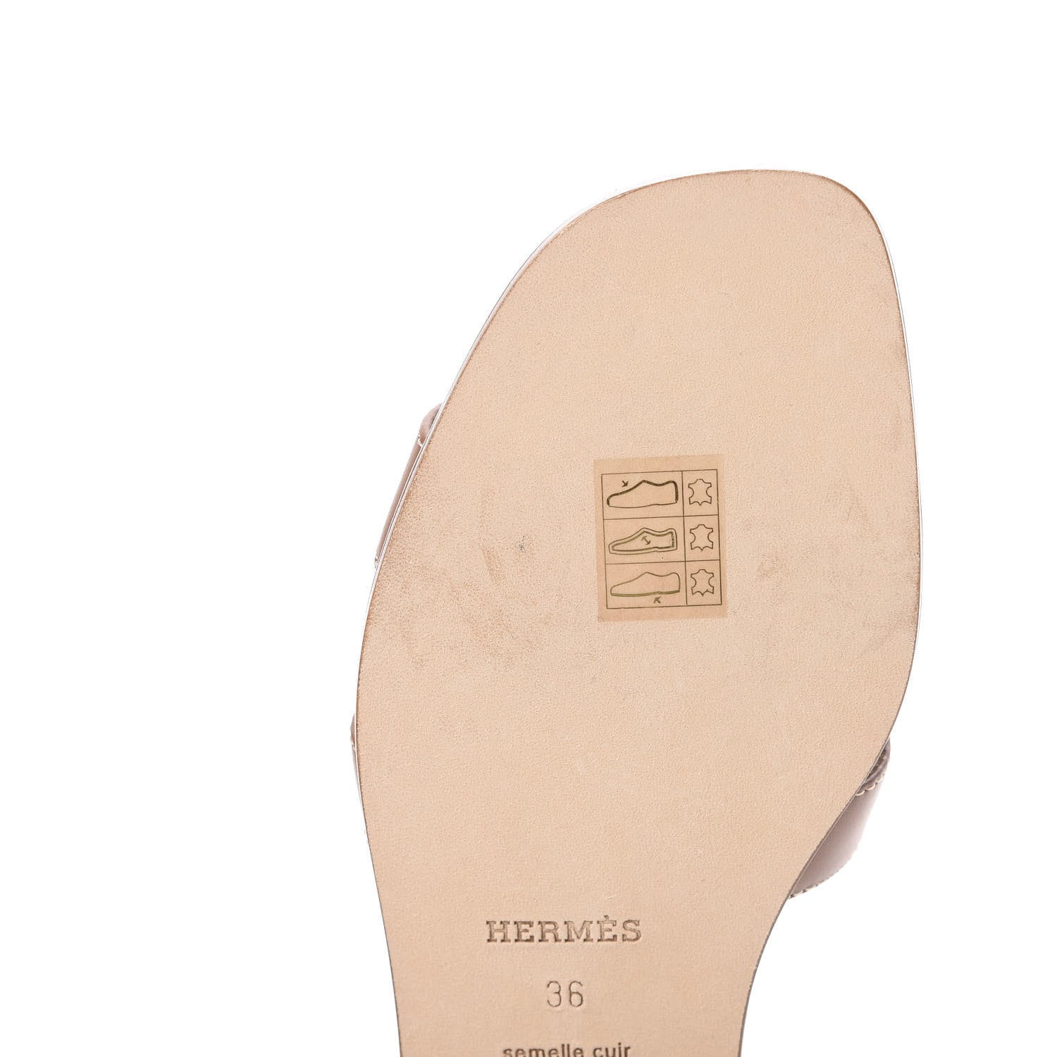 Hermes Box Calfskin Oran Sandals 36 Gold 9 of 9