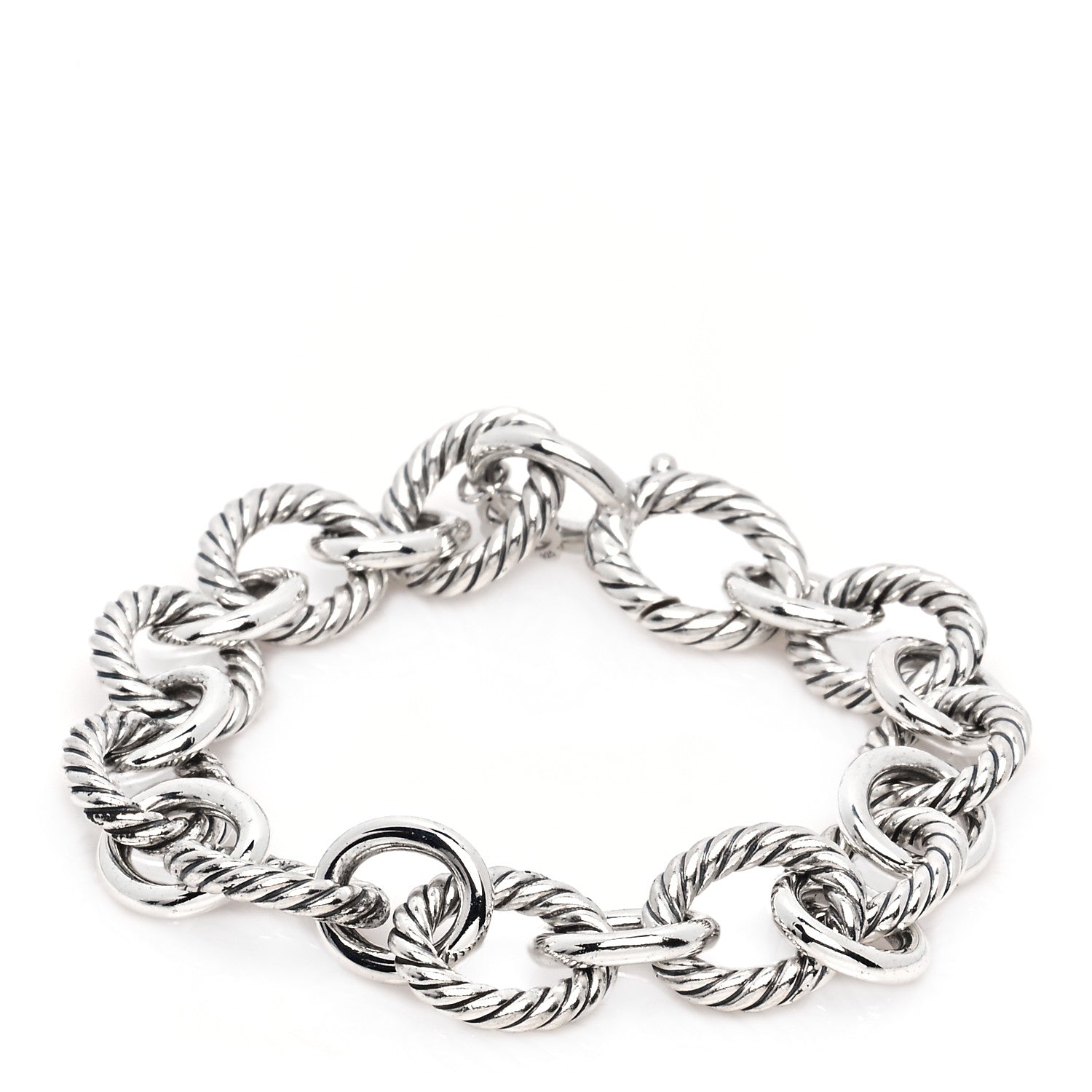 David Yurman Sterling Silver 10mm Medium Oval Link Bracelet 1 of 5