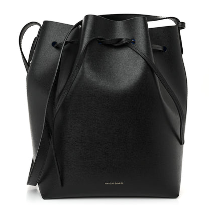 Mansur Gavriel Calfskin Mini Bucket Bag Black Royal Blu 1 of 12