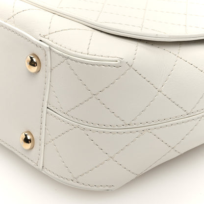 Chanel Calfskin Stitched Medium Covered CC Flap Bag White 10 of 10