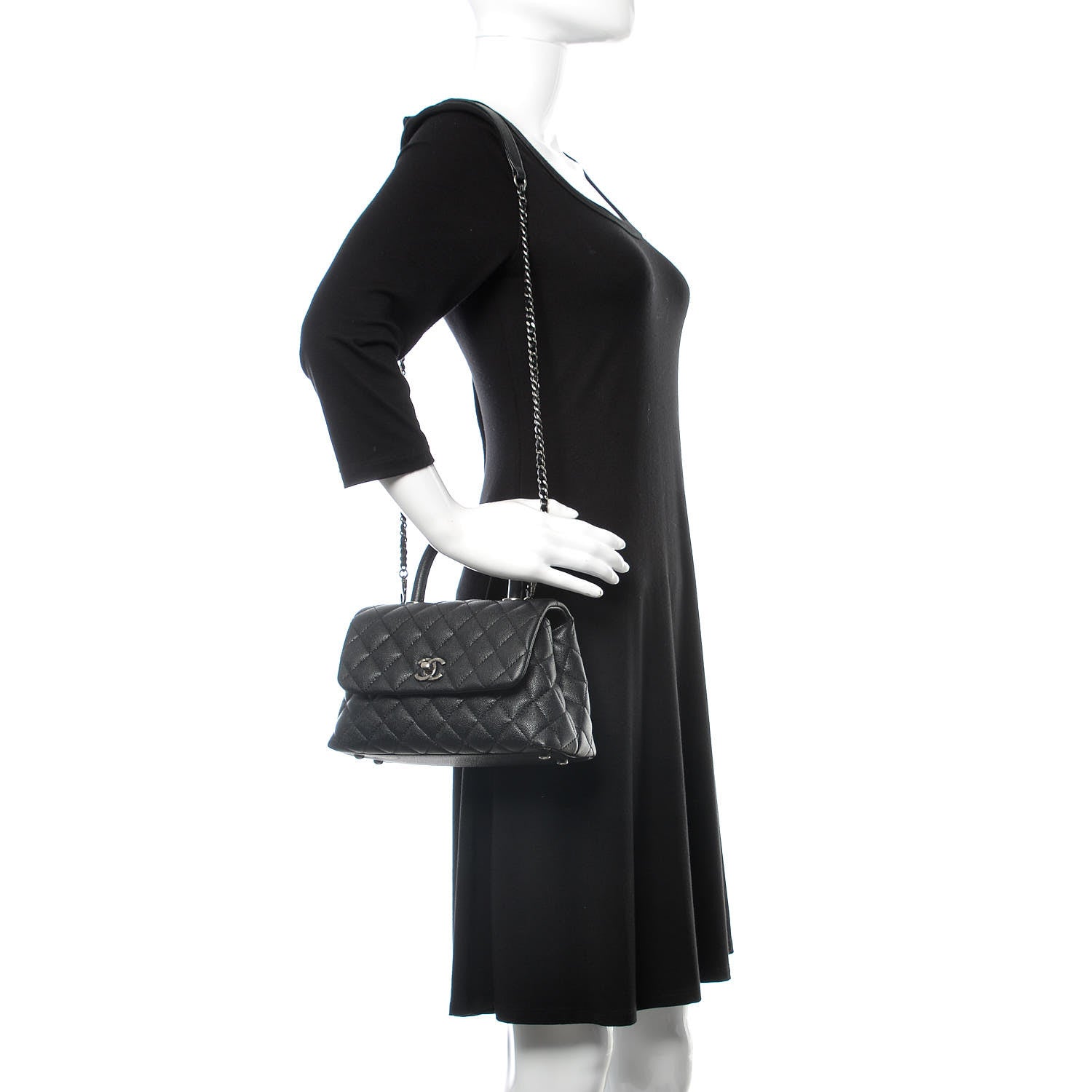 Chanel Caviar Quilted Mini Coco Handle Flap Black 2 of 7