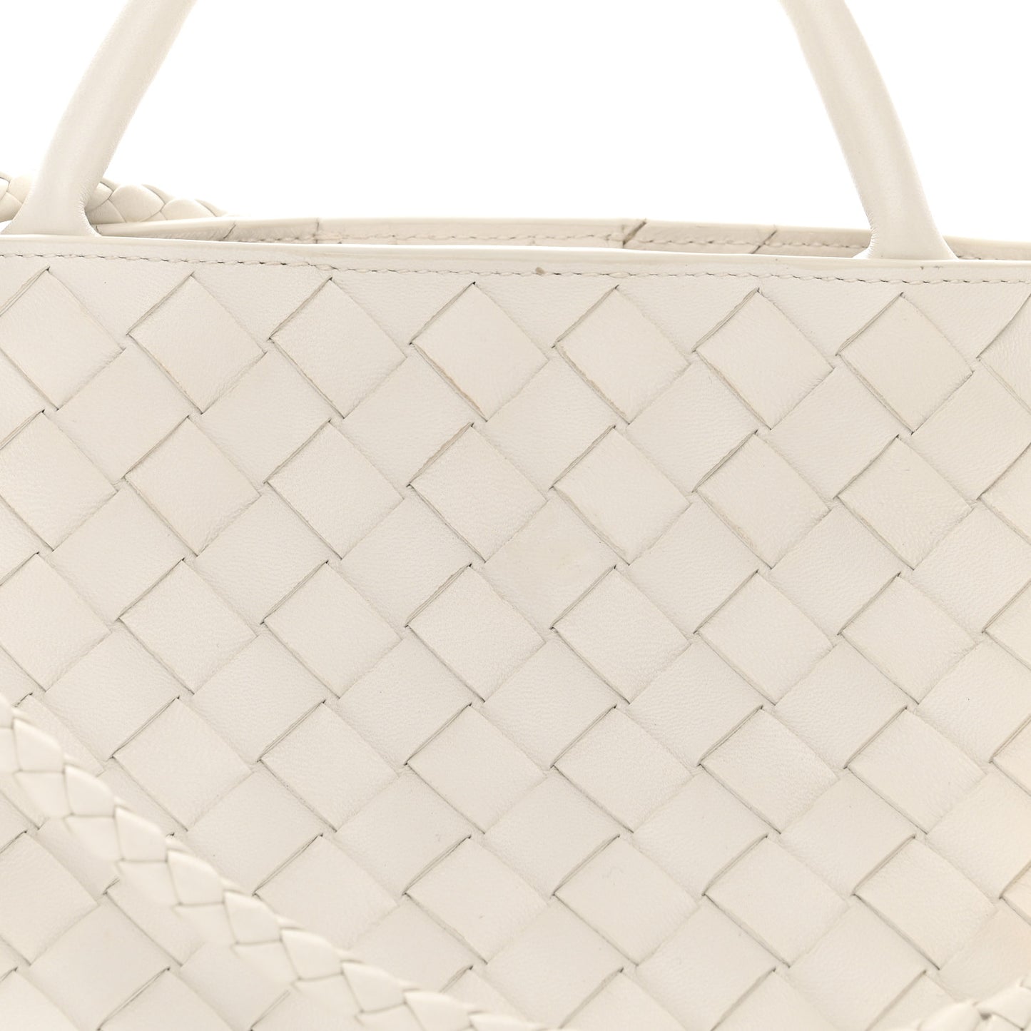 Nappa Intrecciato Small East West Andiamo Shoulder Bag White