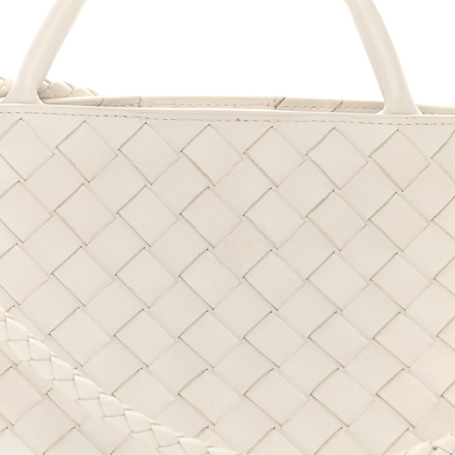Bottega Veneta Nappa Intrecciato Small East West Andiamo Shoulder Bag White 7 of 9