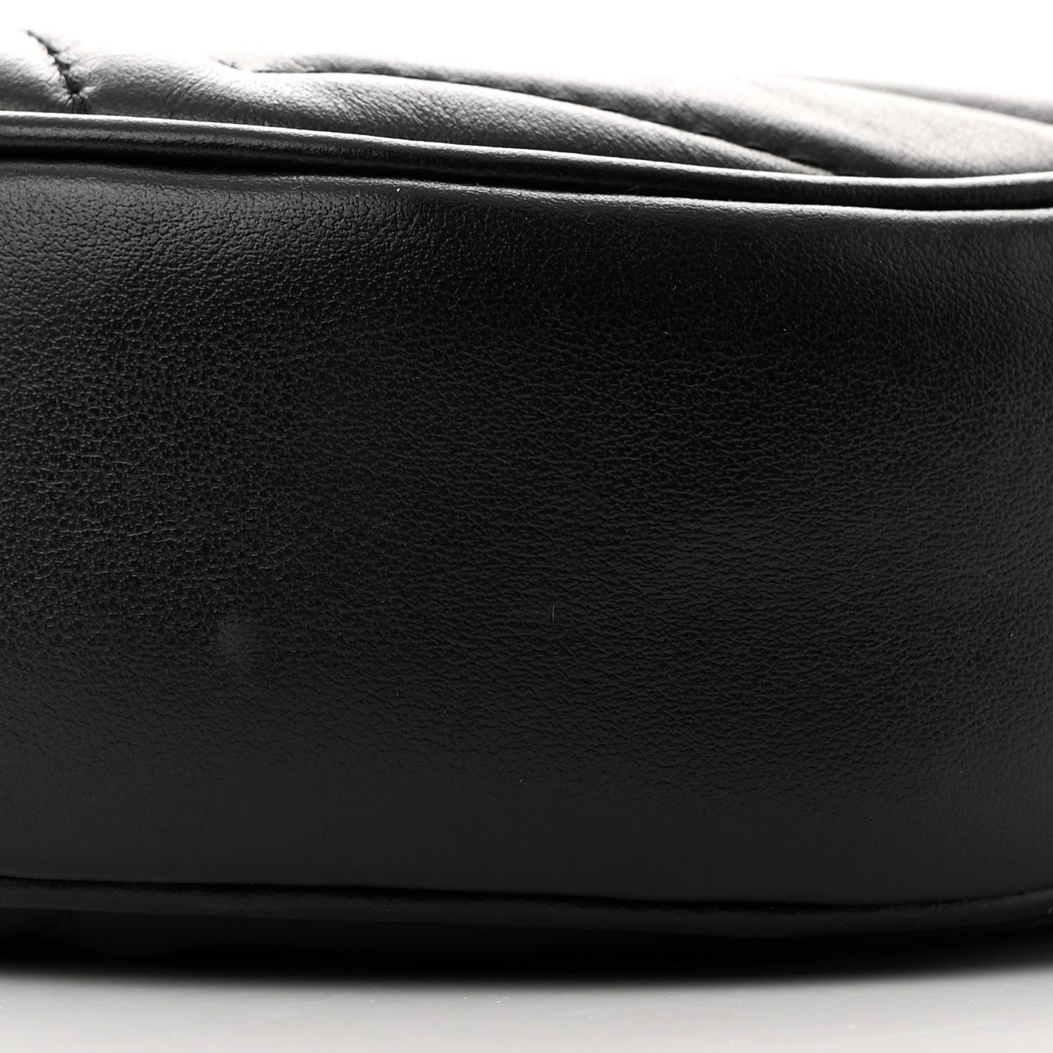 Gucci Calfskin Matelasse Chevron Mini GG Marmont Half Moon Hobo Black 10 of 12