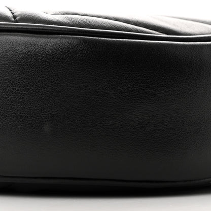 Gucci Calfskin Matelasse Chevron Mini GG Marmont Half Moon Hobo Black 10 of 12