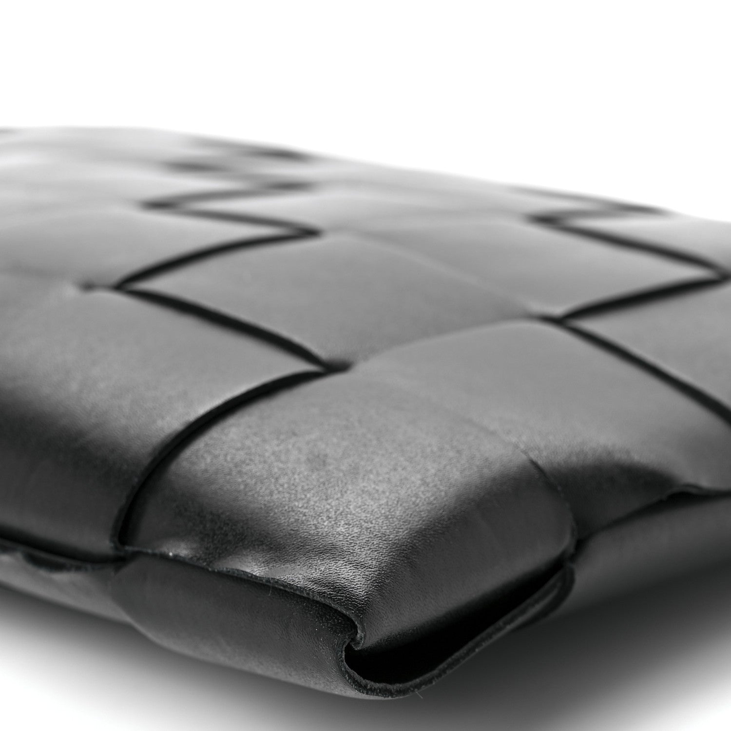 Bottega Veneta Nappa Maxi Intrecciato Medium Cassette Flat Zip Pouch Black 11 of 13