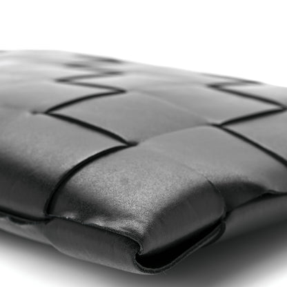 Bottega Veneta Nappa Maxi Intrecciato Medium Cassette Flat Zip Pouch Black 11 of 13