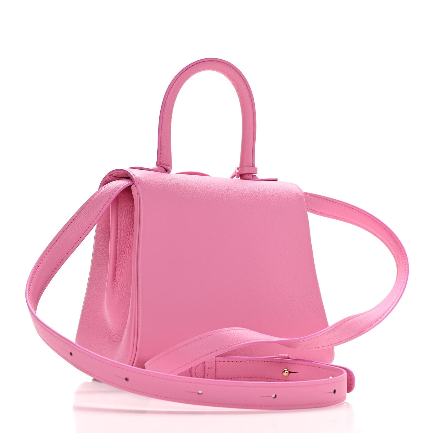 Grained Calfskin Mini Brillant Satchel Flamingo
