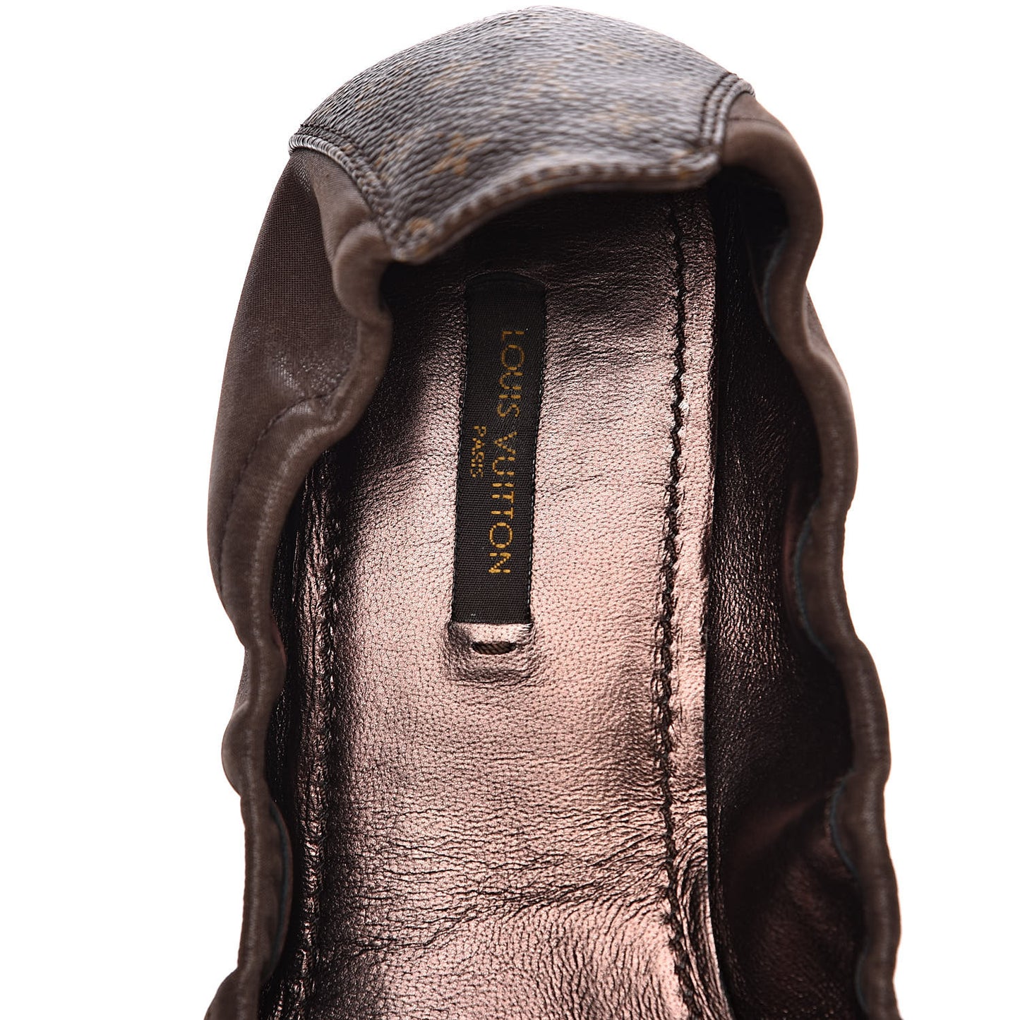Monogram Suede Lucky Ballerina Flats 39 Brown