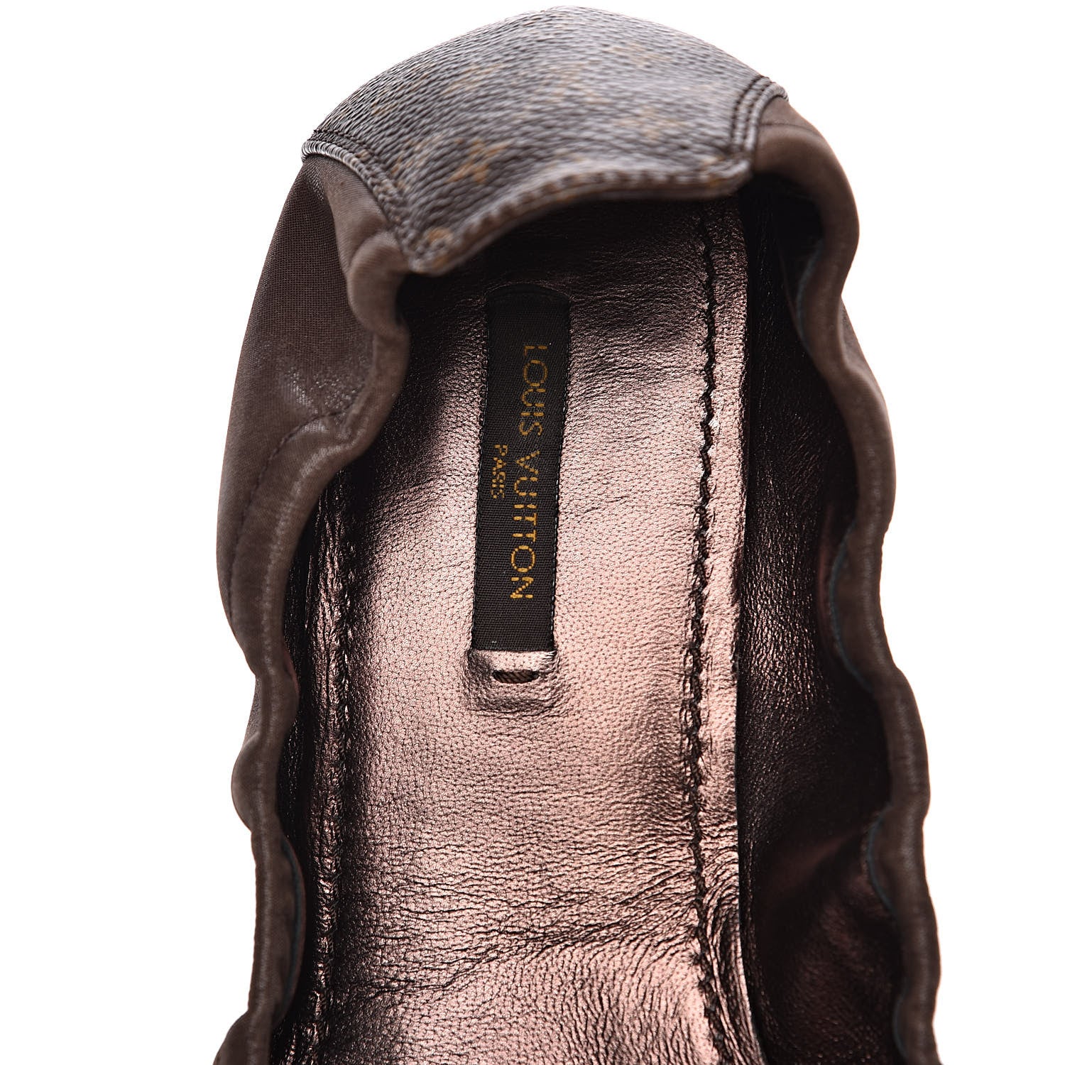 Louis Vuitton Monogram Suede Lucky Ballerina Flats 39 Brown 6 of 8