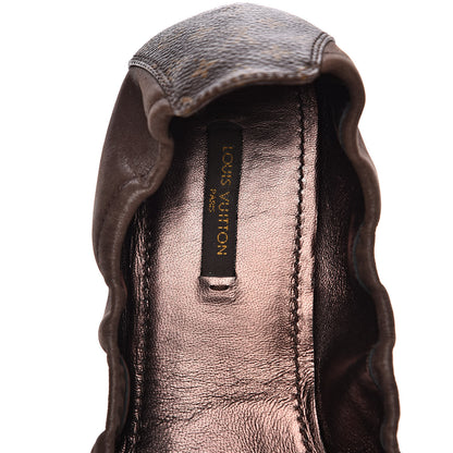 Louis Vuitton Monogram Suede Lucky Ballerina Flats 39 Brown 6 of 8