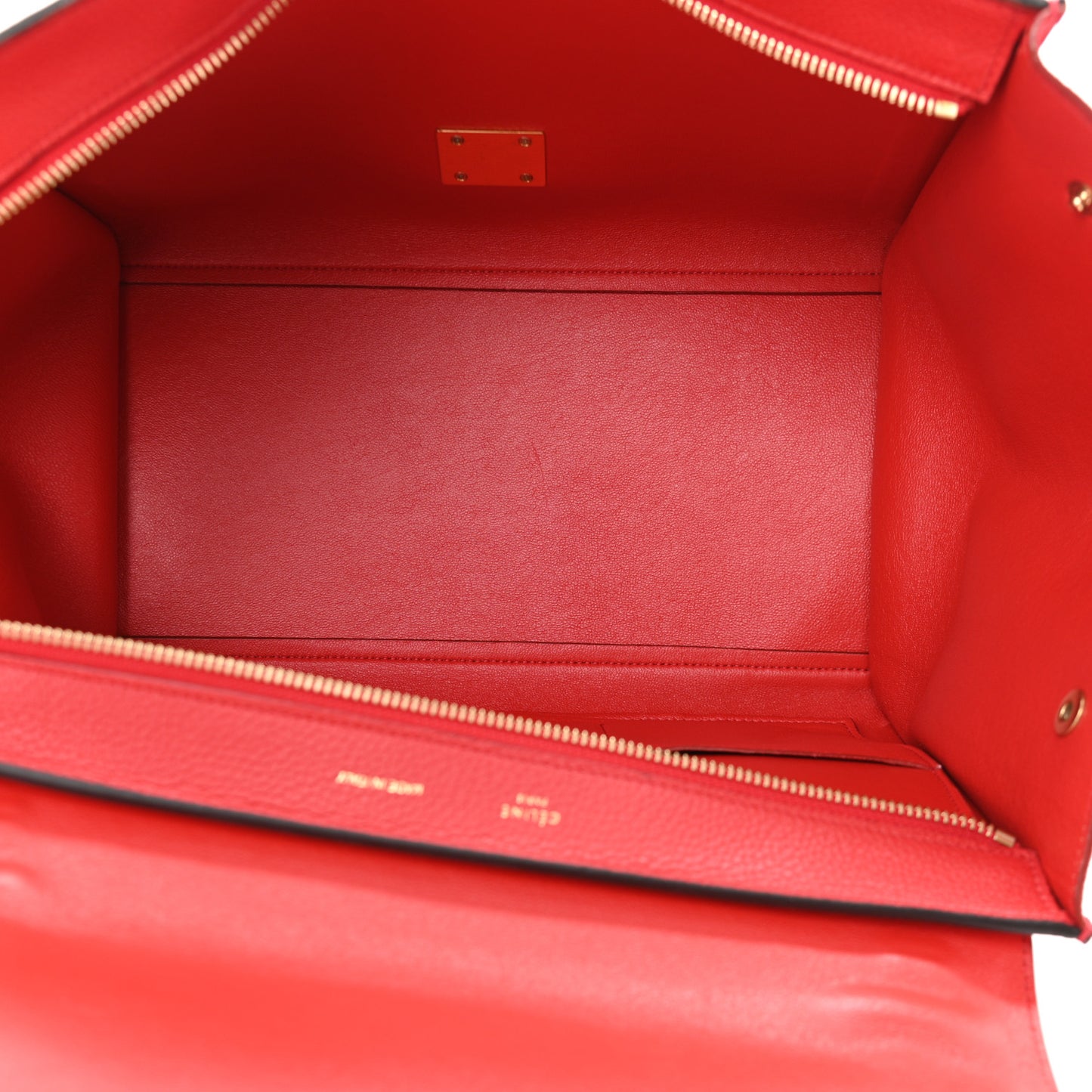 Drummed Calfskin Suede Medium Trapeze Coquelicot