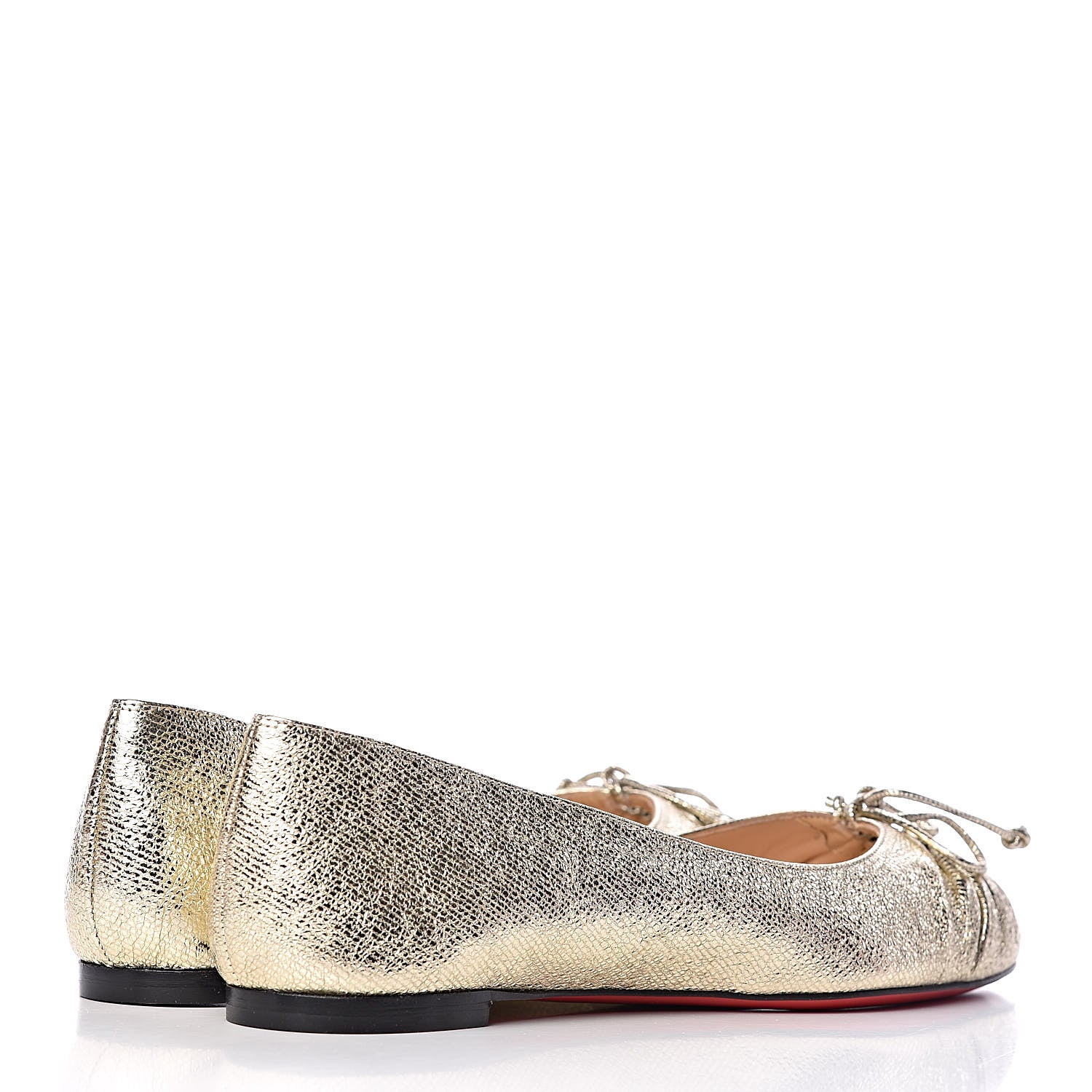 Christian Louboutin Metallic Nappa Merimee Flats 38.5 Platine 4 of 8