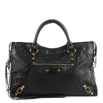 Balenciaga Agneau Laser Cut Cross Classic Gold Hardware City Black 1 of 14