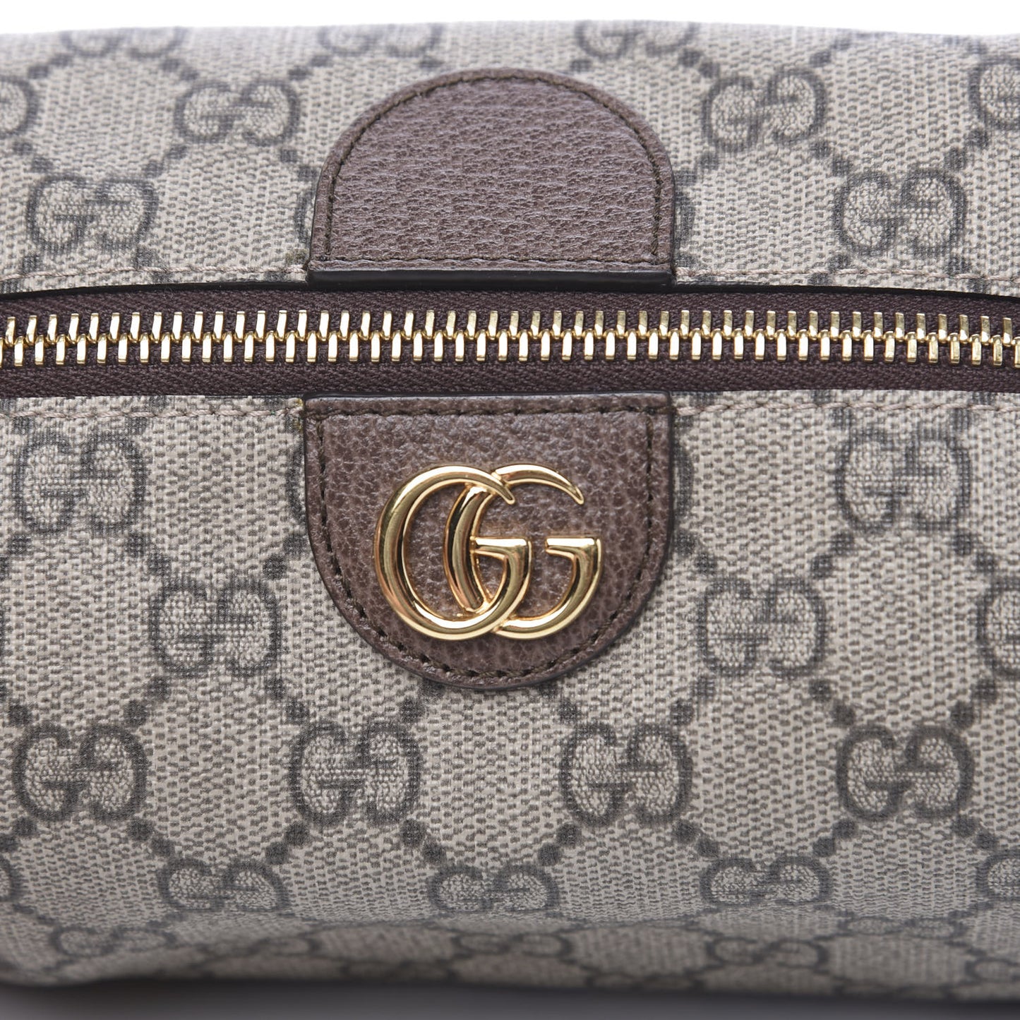 Soft GG Supreme Monogram Calfskin Medium Ophidia Cosmetic Case Beige Ebony New Acero