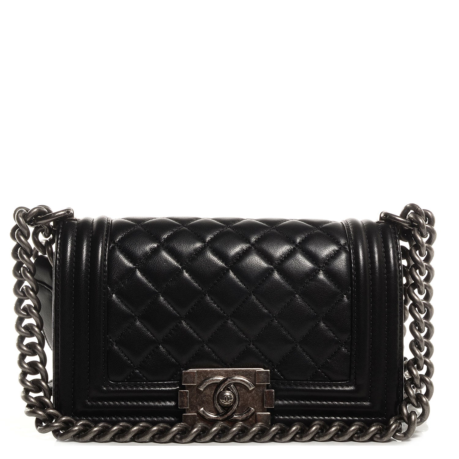 Chanel Lambskin Quilted Small Boy Flap Black 1 of 7