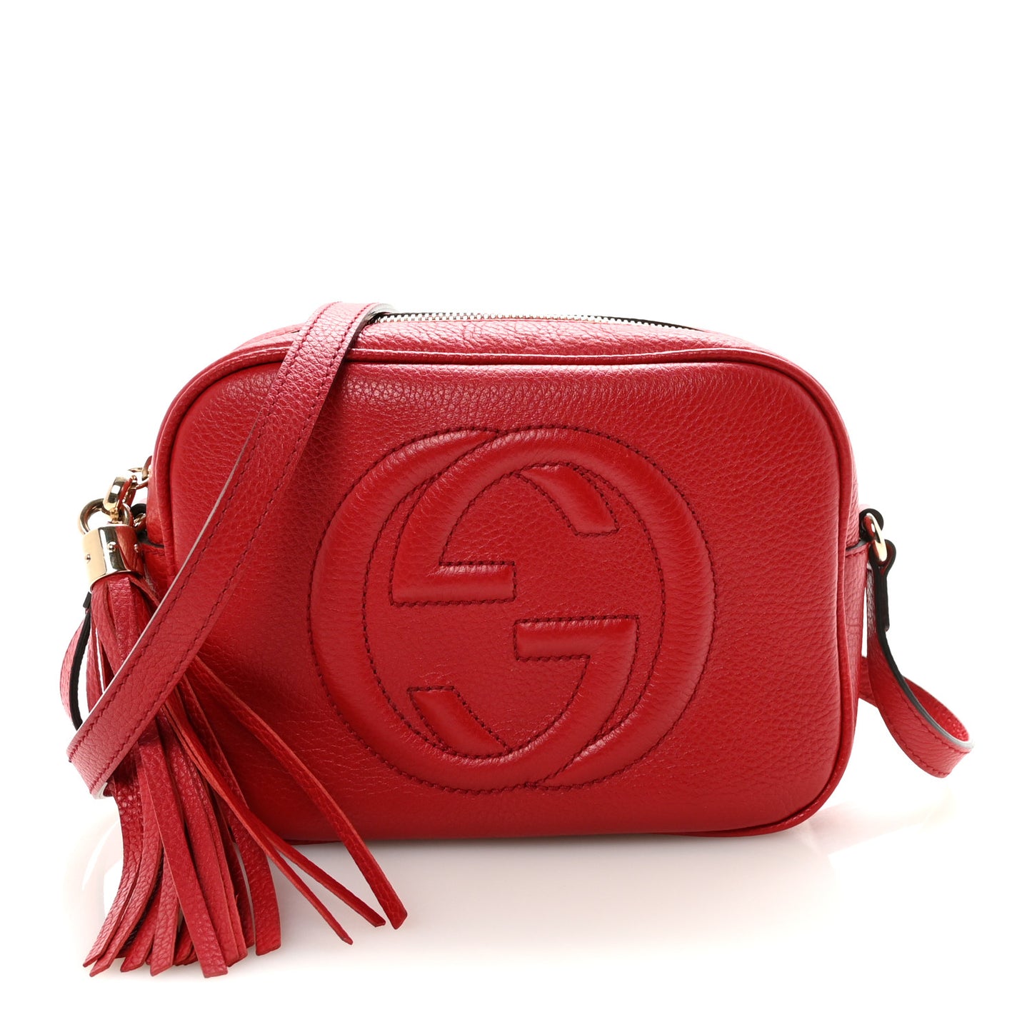 Pebbled Calfskin Small Soho Disco Bag Tabasco Red