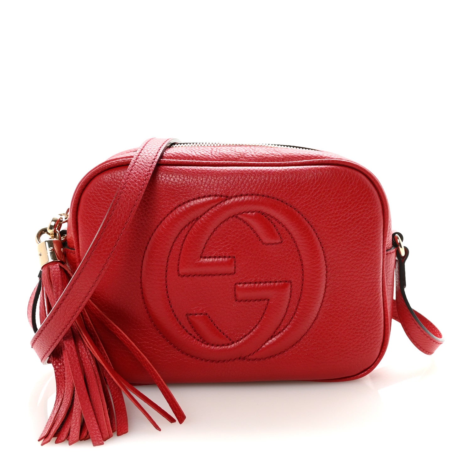 Gucci Pebbled Calfskin Small Soho Disco Bag Tabasco Red 1 of 10