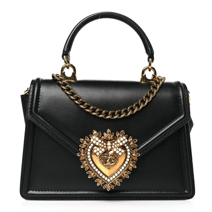 Dolce & Gabbana Smooth Calfskin Small Devotion Envelope Top Handle Bag Black 1 of 8
