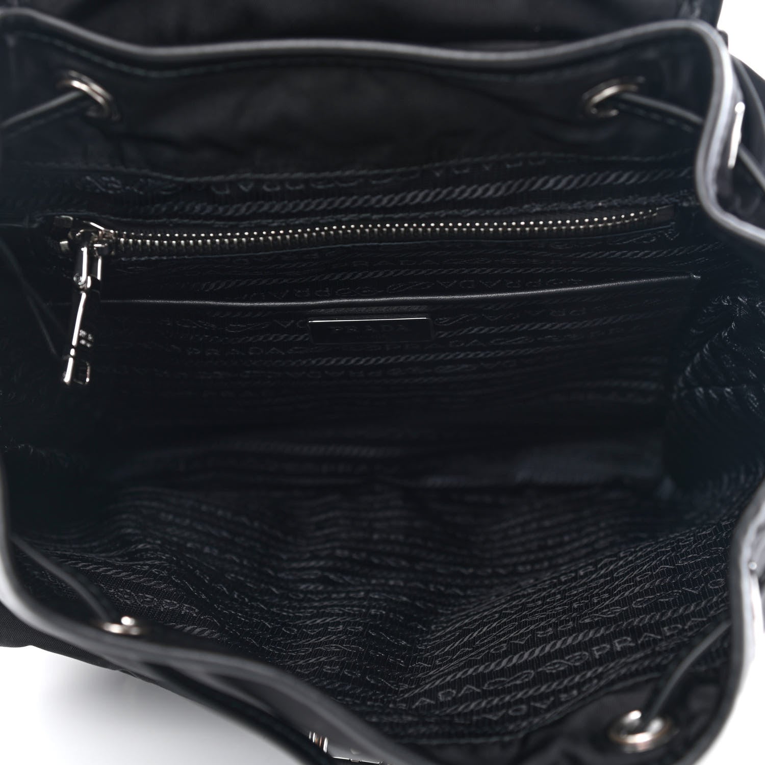 Prada Tessuto Nylon Vitello Backpack Black 7 of 9