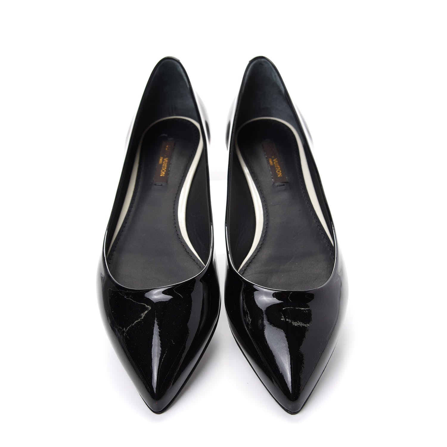 Louis Vuitton Patent Calfskin Eyeline Ballerina Flats 38 Black 5 of 10