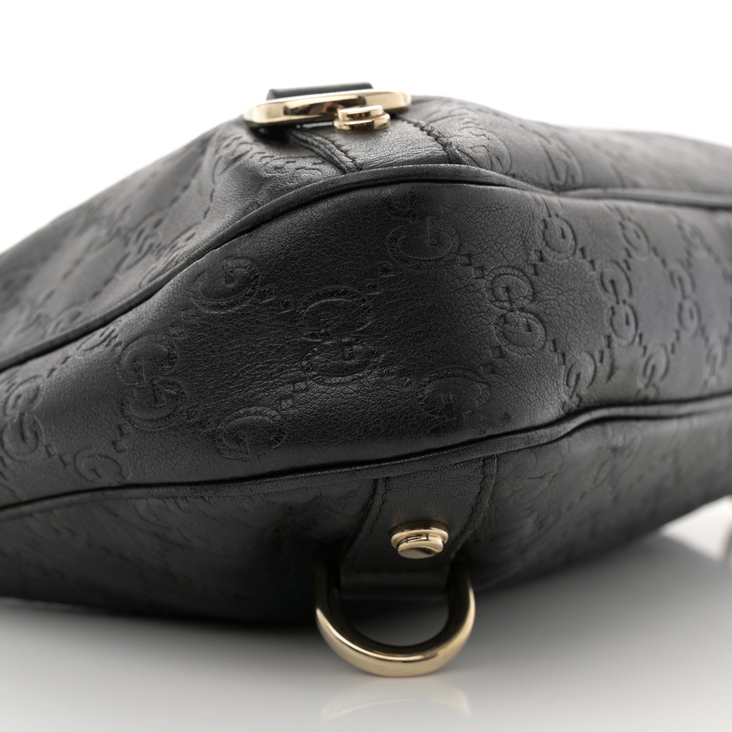 Guccissima Medium Abbey D Ring Hobo Black