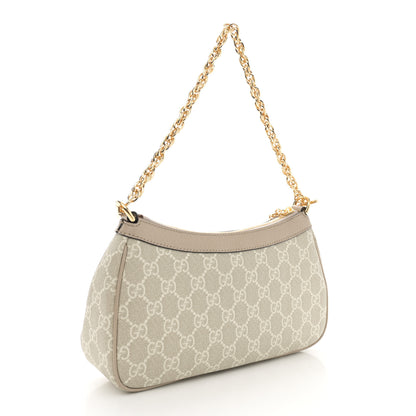 Gucci GG Supreme Monogram Textured Dollar Calfskin Web Small Ophidia GG Handbag Beige Mystic White Oatmeal 3 of 10