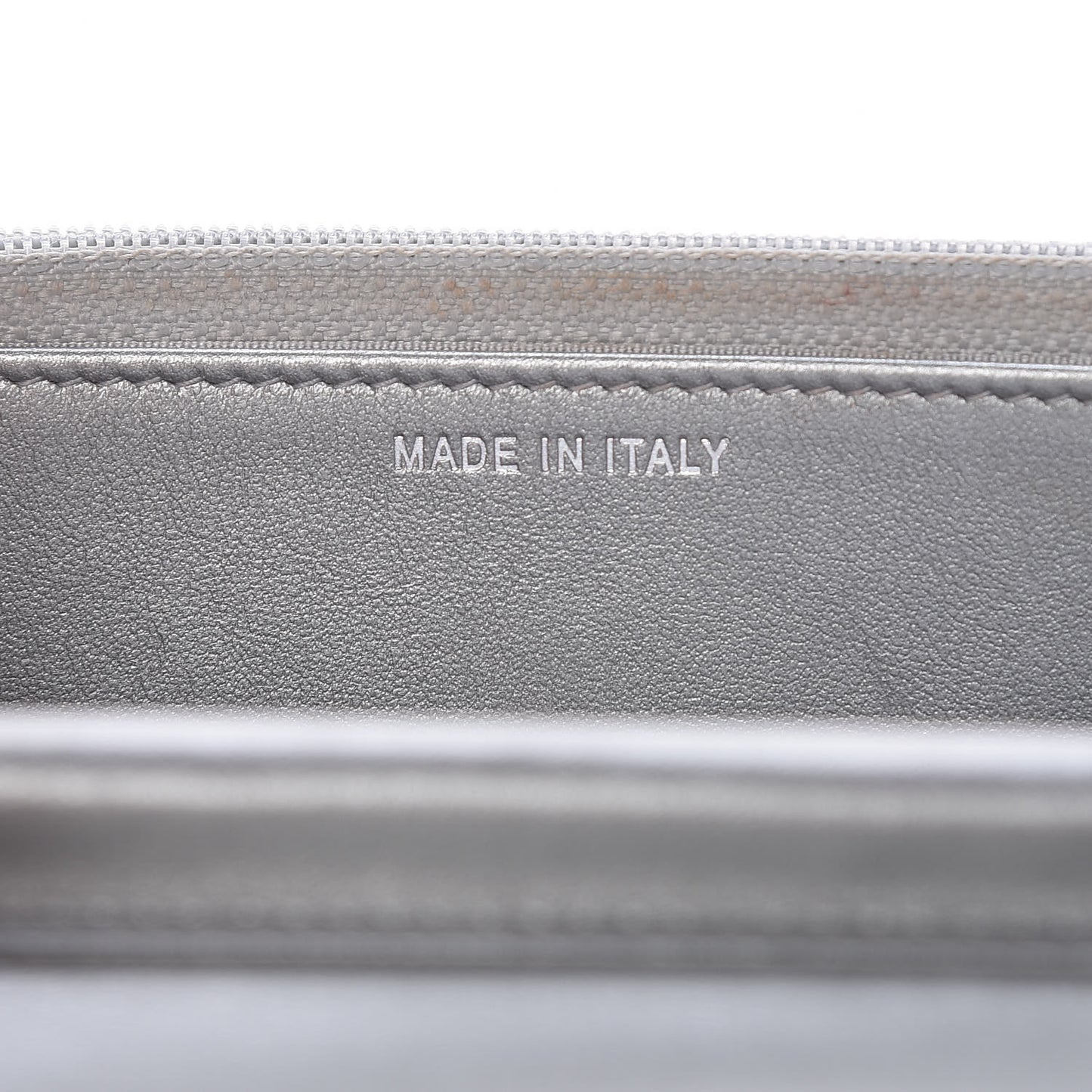 Metallic Lambskin Camellia Crystal Wallet on Chain WOC Silver