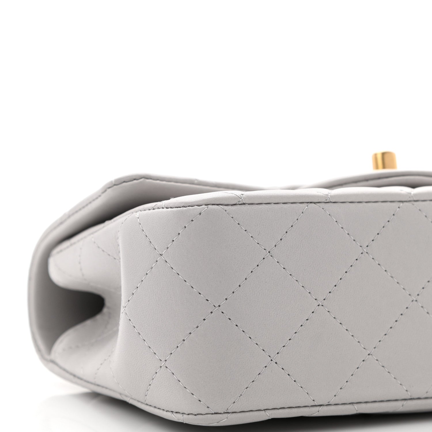 Chanel Lambskin Quilted Mini Top Handle Rectangular Flap Grey 9 of 12
