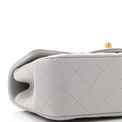 Chanel Lambskin Quilted Mini Top Handle Rectangular Flap Grey 9 of 12