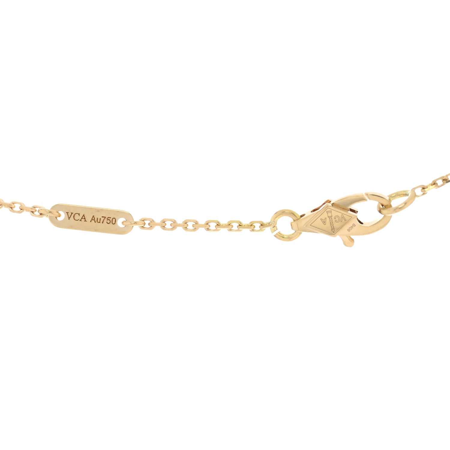 Van Cleef & Arpels 18K Yellow Gold Mother of Pearl Sweet Alhambra Pendant Necklace 4 of 4