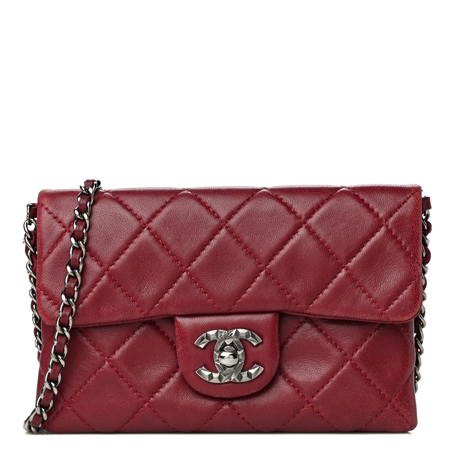 Chanel Lambskin Quilted Mini Mineral Nights Flap Crossbody Bag Dark Red 1 of 25