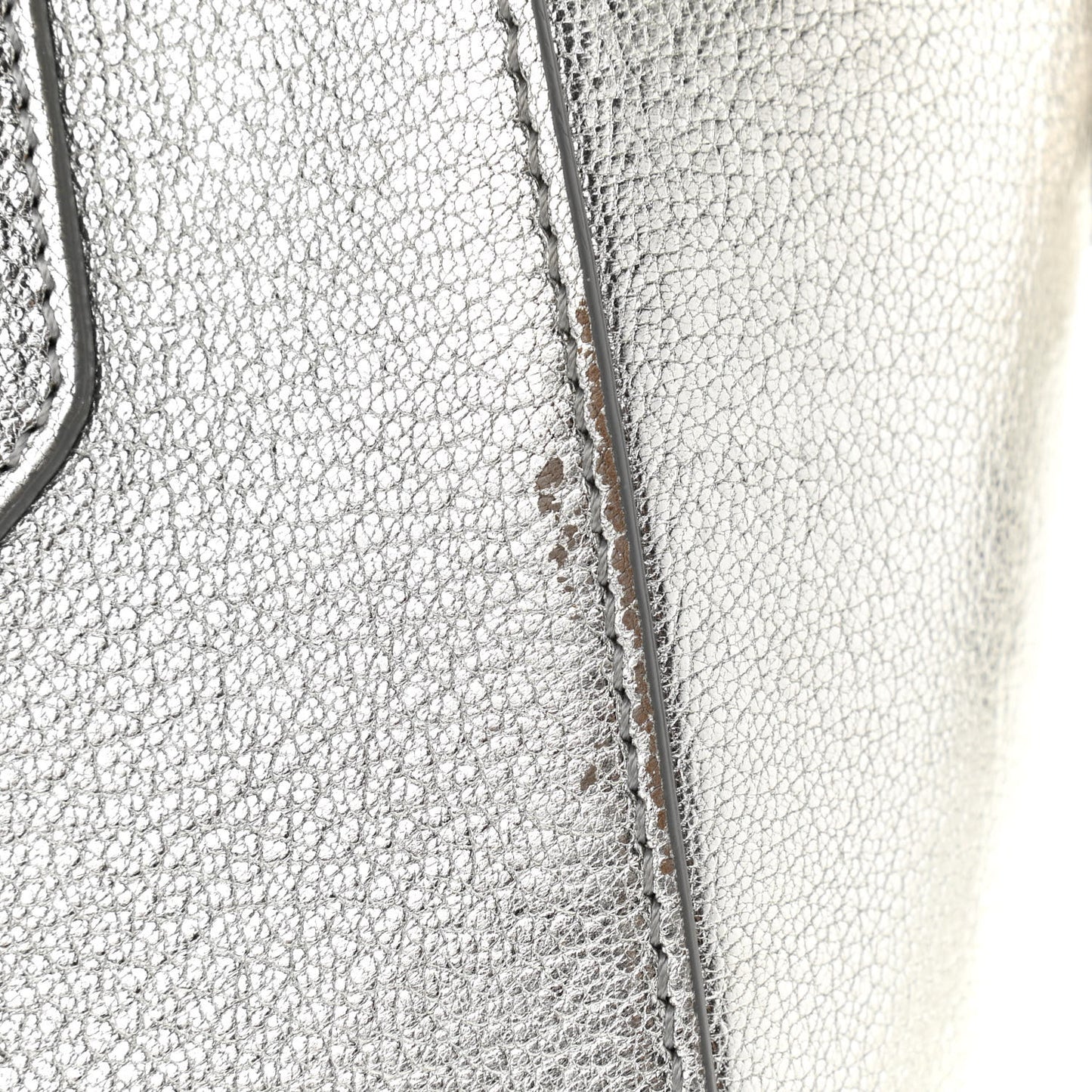 Metallic Sugar Goatskin Small Antigona Silver