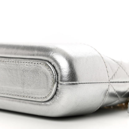 Chanel Metallic Lambskin Calfskin Quilted Small Gabrielle Clutch With Chain Silver 12 of 12