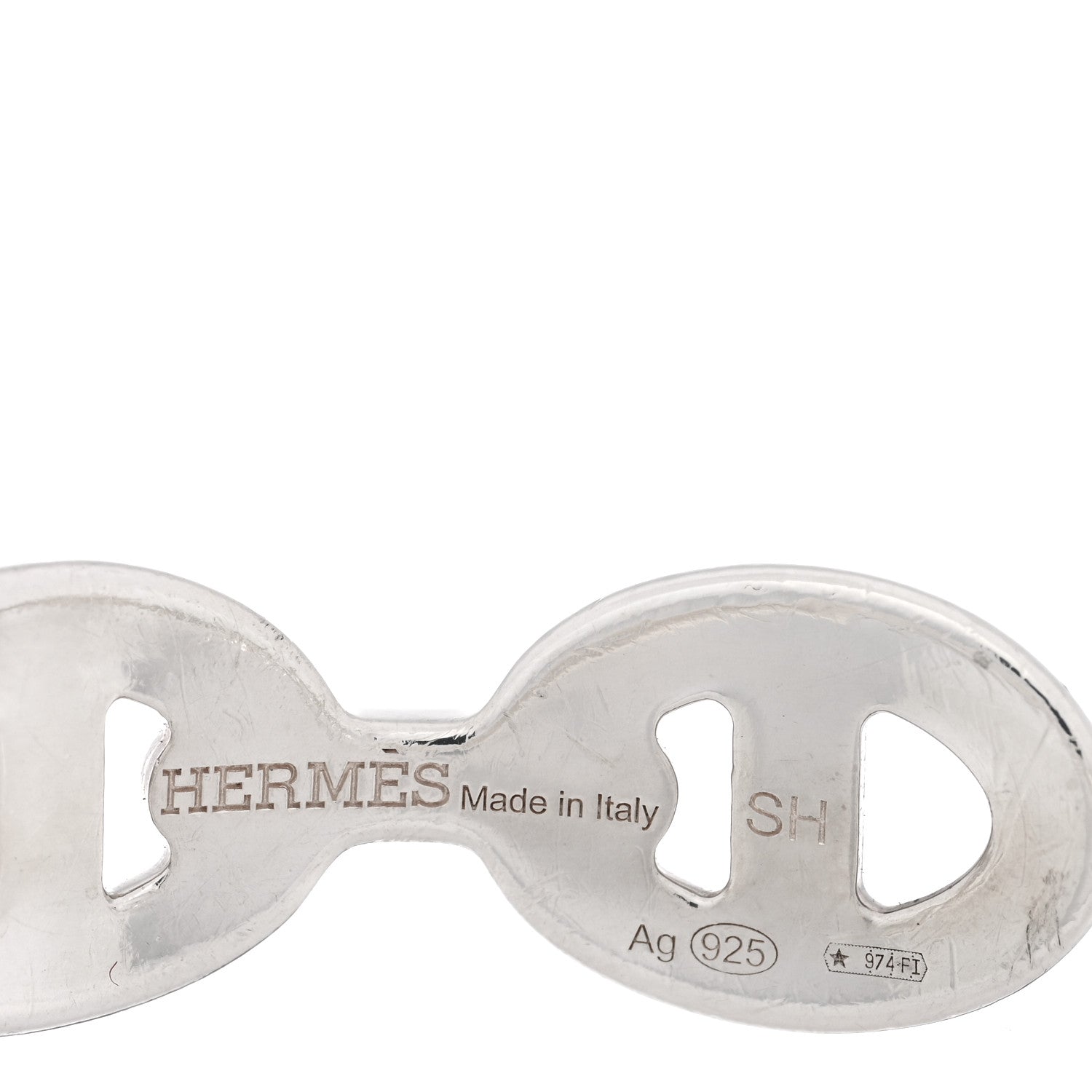 Hermes Sterling Silver MM Chaine d'Ancre Enchainee Cuff Bracelet SH 3 of 3