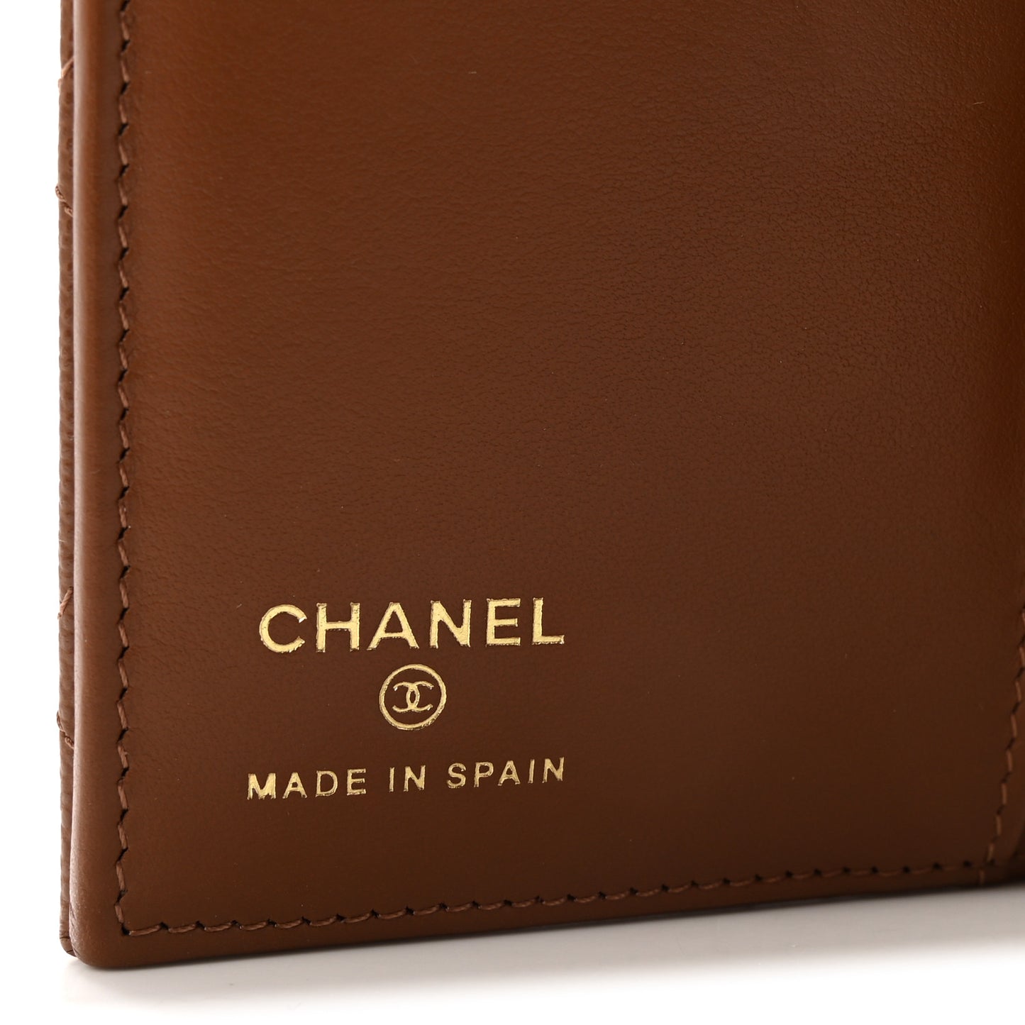 Caviar Quilted Passport Holder Camel