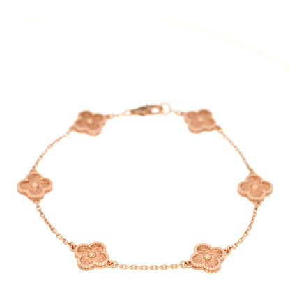 Van Cleef & Arpels 18K Rose Gold 6 Motifs Sweet Alhambra Bracelet 1 of 4