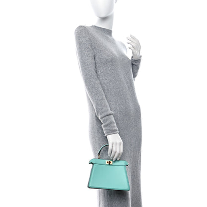 Fendi Shiny Nappa Petite Peekaboo I SEE U Satchel Spring Turquoise 3 of 12