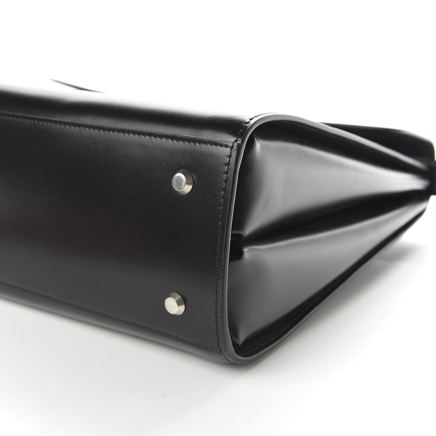 Shiny Box Calfskin Large Ghost Shoulder Bag Black