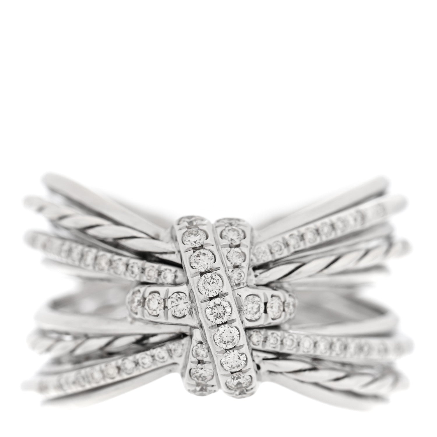 David Yurman Sterling Silver Diamond Angelika Maltese Ring 57 8 1 of 4