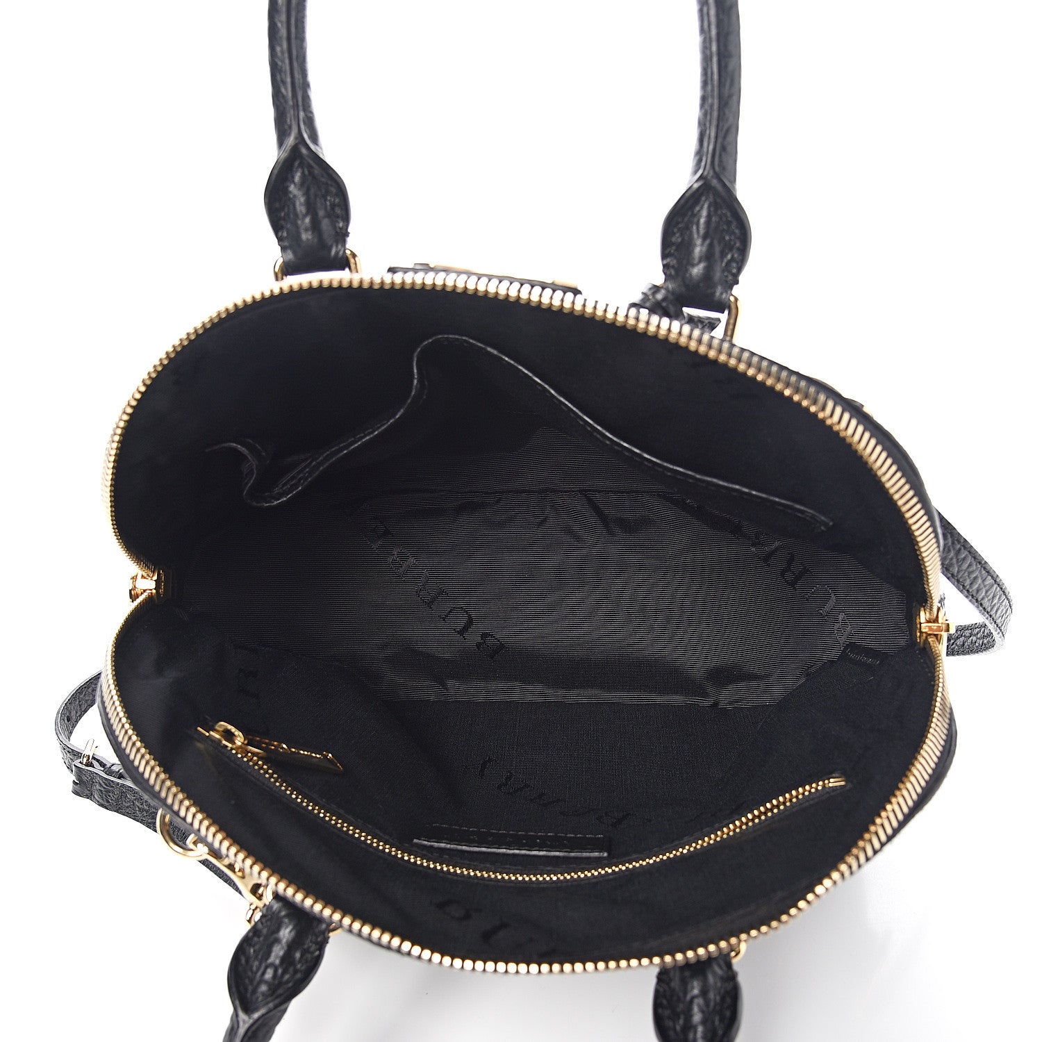 Burberry Heritage Grain Check Embossed Small Orchard Bowling Bag Black 4 of 10
