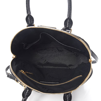 Burberry Heritage Grain Check Embossed Small Orchard Bowling Bag Black 4 of 10