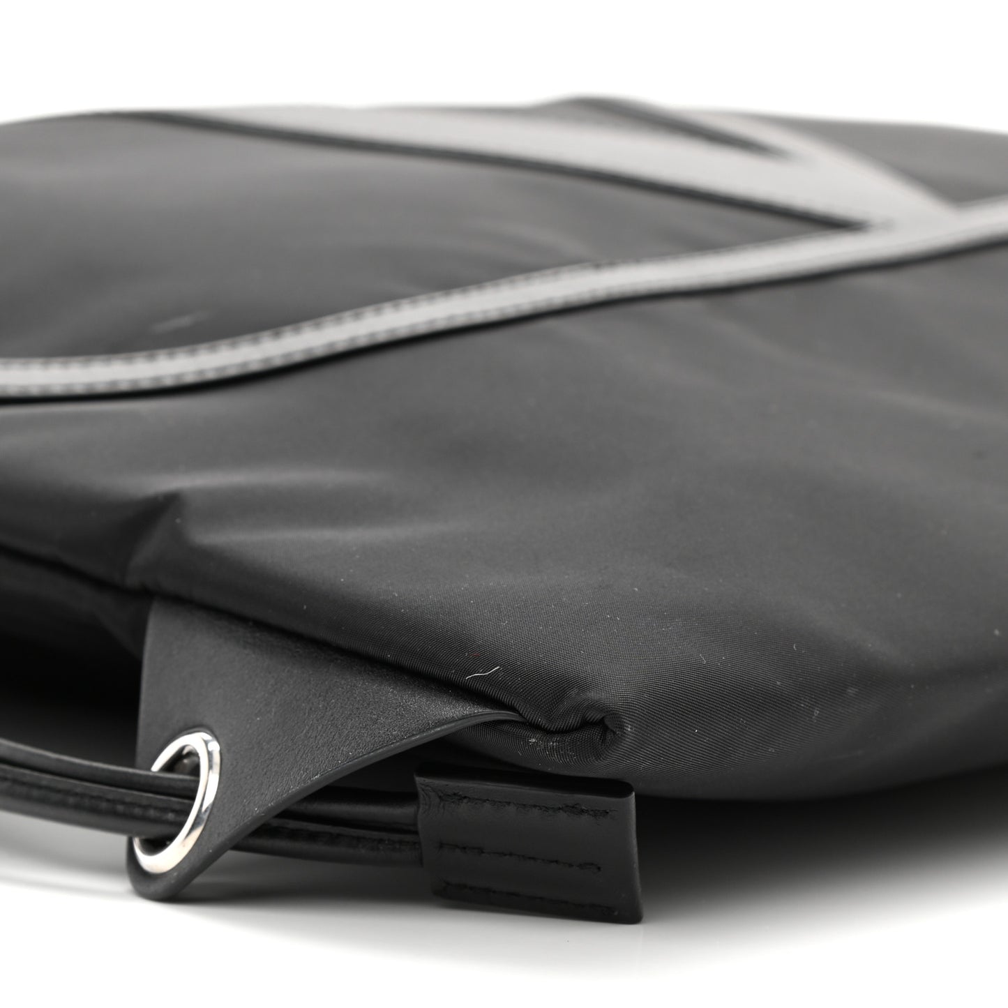 Nylon VLogo Drawstring Backpack Black