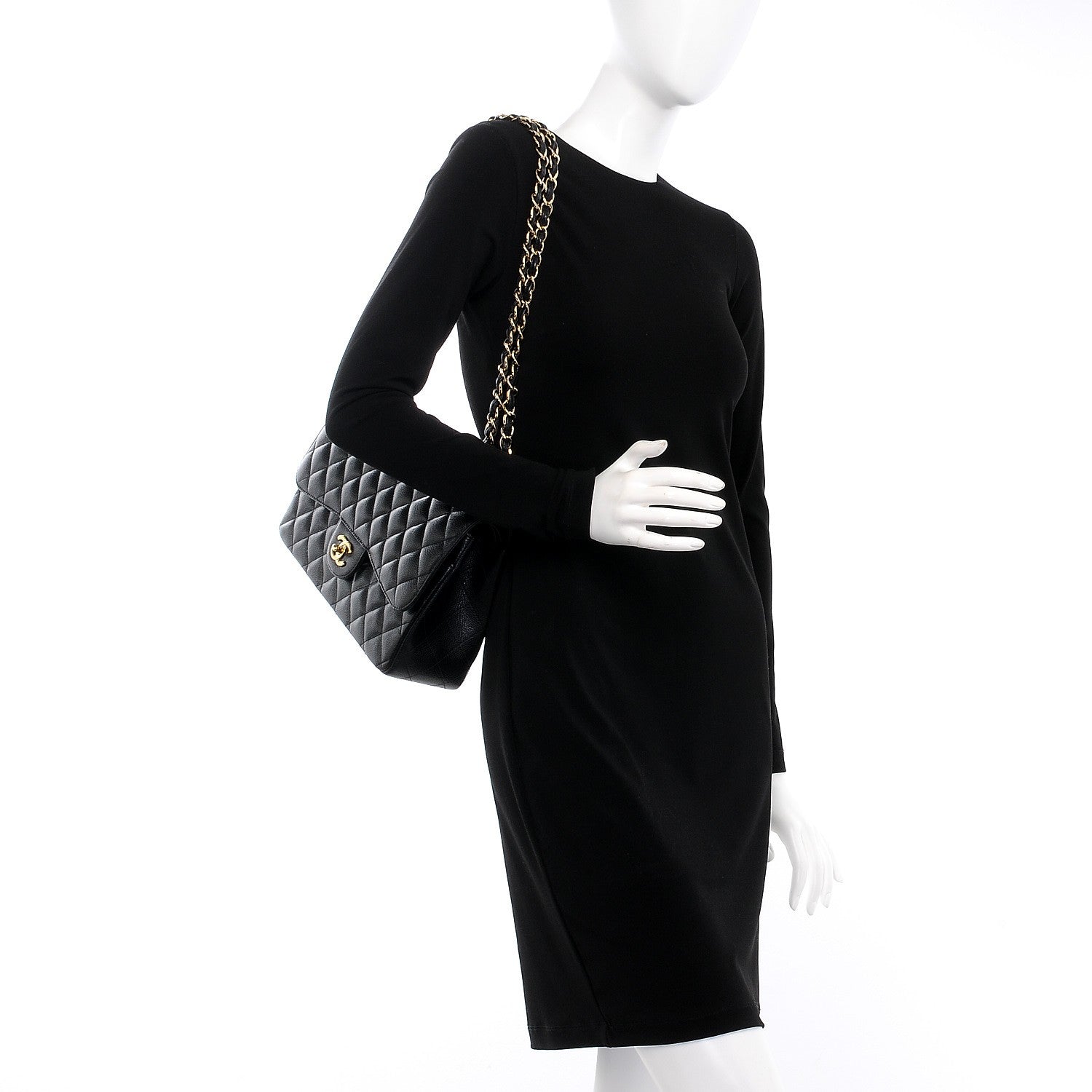 Chanel Caviar Quilted Jumbo Double Flap Black 3 of 8