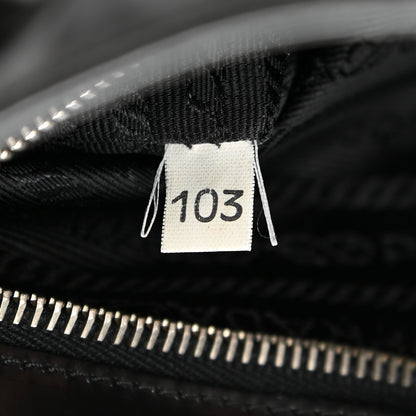 Prada Spazzolato Logo Embossed Tote Black 6 of 12