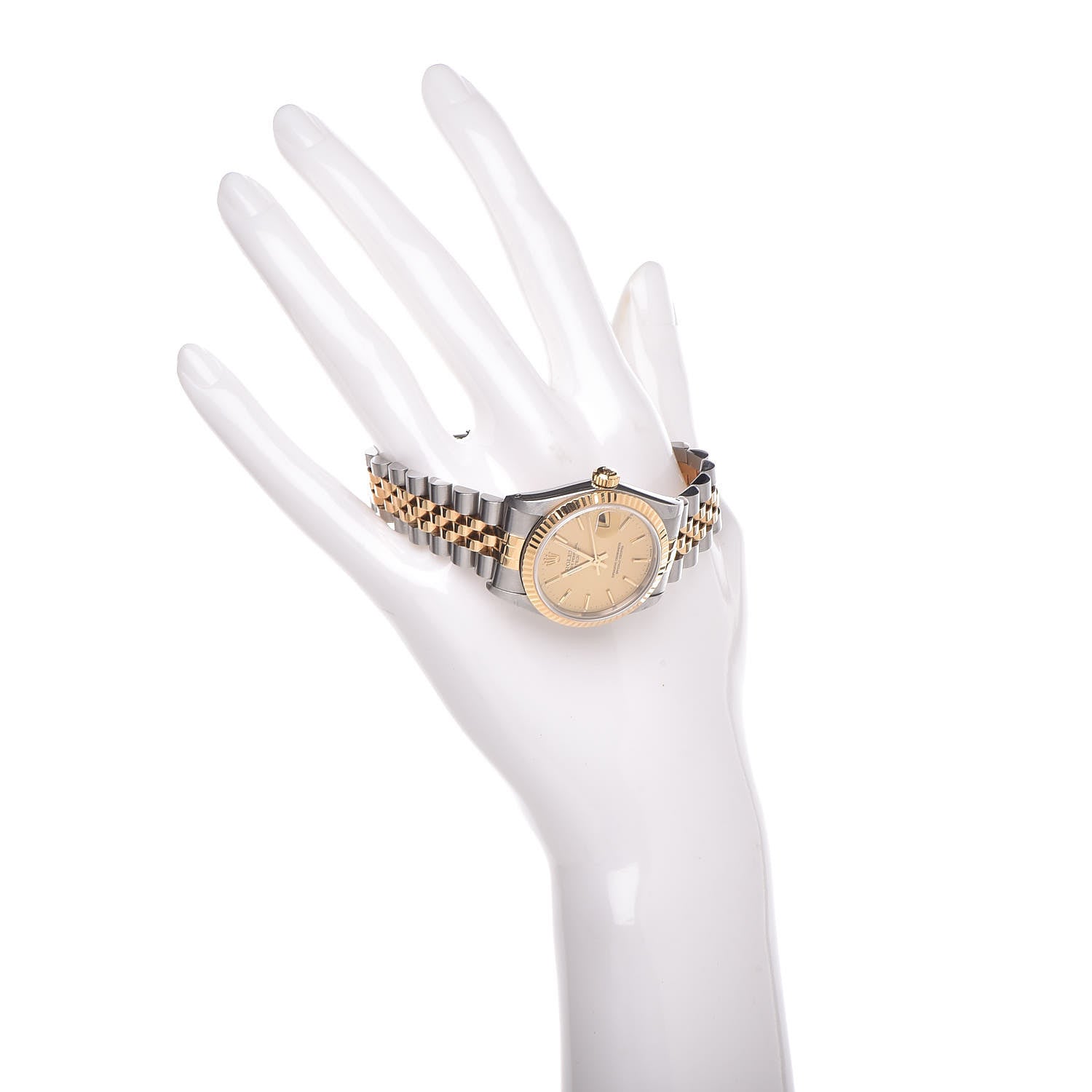 Rolex Stainless Steel 18K Yellow Gold 31mm Oyster Perpetual Datejust Watch Champagne 68273 2 of 7
