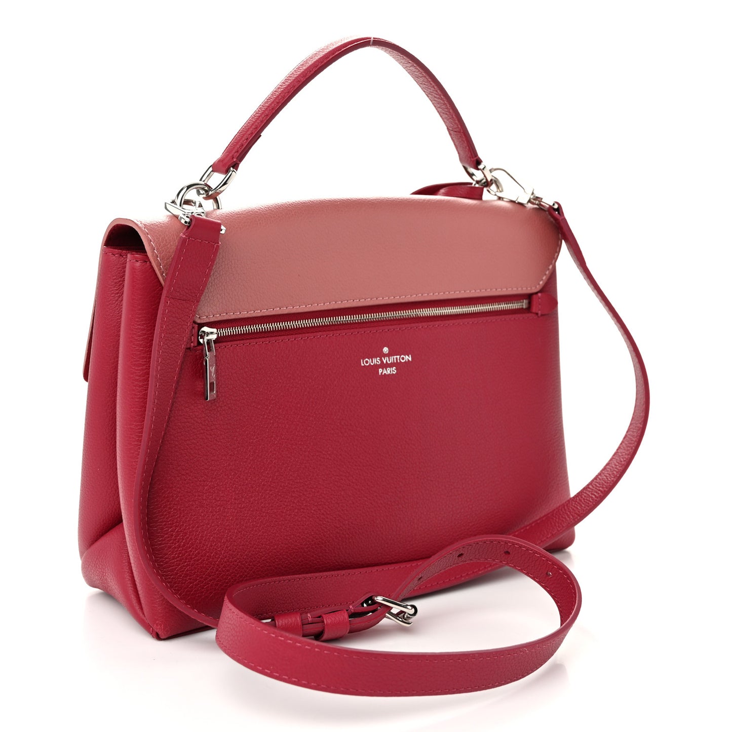 Soft Calfskin My Lockme Top Handle Rose Boudoir Lie De Vin Creme