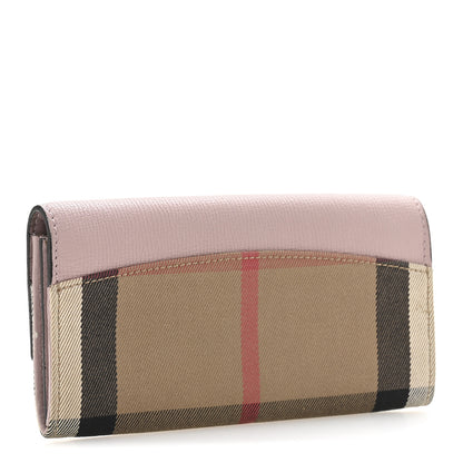 Burberry Calfskin House Check Porter Continental Wallet Pale Orchid 3 of 11