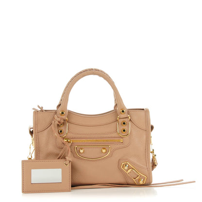 Balenciaga Chevre Gold Metallic Edge Hardware Mini City Rose Des Sables 1 of 8